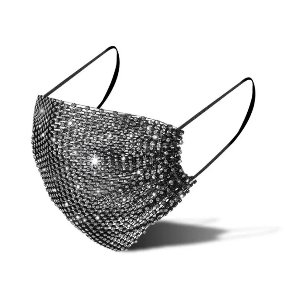 ❤️ NEW 2 Black Stud Face Mask Beautiful Glam Mask - Picture 2 of 3
